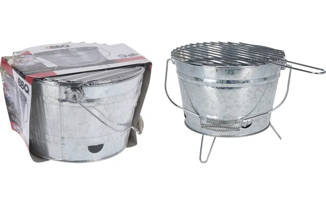 Grillspand Med Zinkfinish Og Rist - 22 Cm Høj