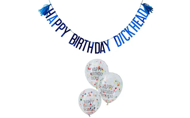 Happy Birthday Dickhead Balloner & Guirlande