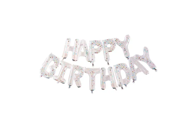 Happy Birthday Konfetti Balloner Transparent - 34x26x8 Cm