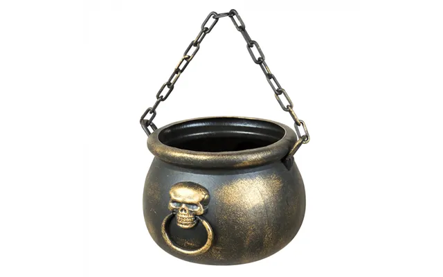 Hekse Skelet Gryde Guld - 19x13 Cm