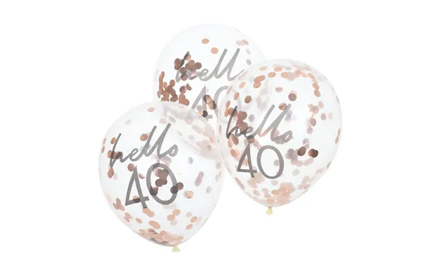 Hello 40 Rose Gold Fødselsdagsballoner 5x
