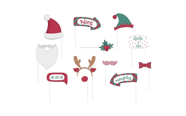 Holly Jolly Photo Booth Jule Rekvisitter 12x