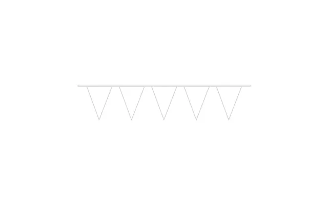Hvid Plastik Flagguirlande - 10 Meter
