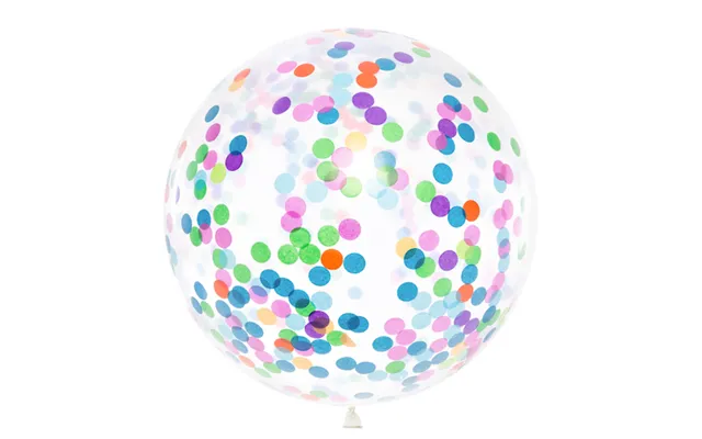 Kæmpe Konfetti Ballon Multifarvet - 1 Meter