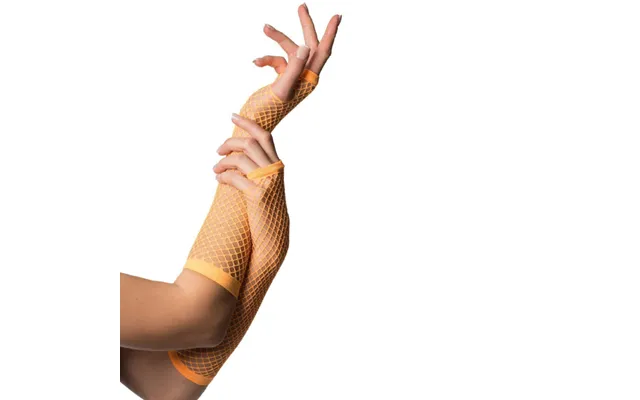 Lange Fingerløse Net Handsker Til Kvinder One-size Neon Orange