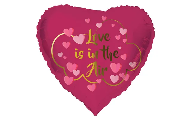 Love Is In The Air Hjerteformet Folie Ballon - 45 Cm