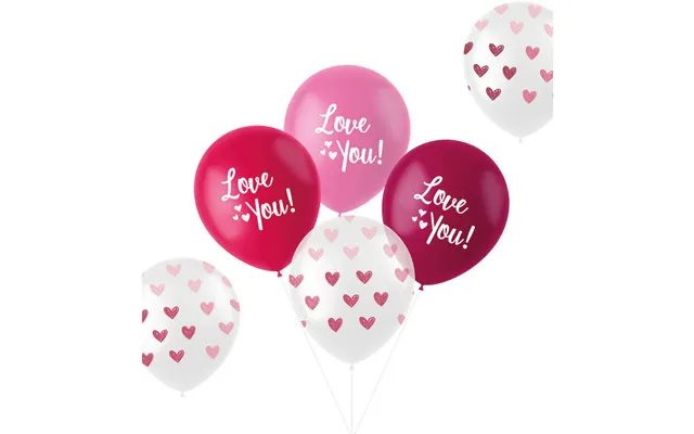 Love You Ballon Mix Pink 6x - 33 Cm