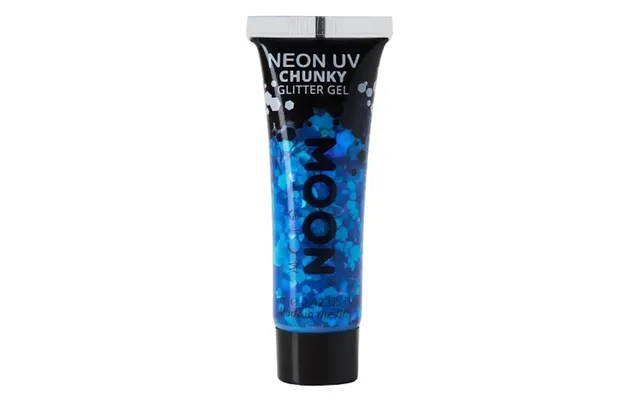 Neon Uv Chunky Glitter Gel Blå 12 Ml Moon Creations