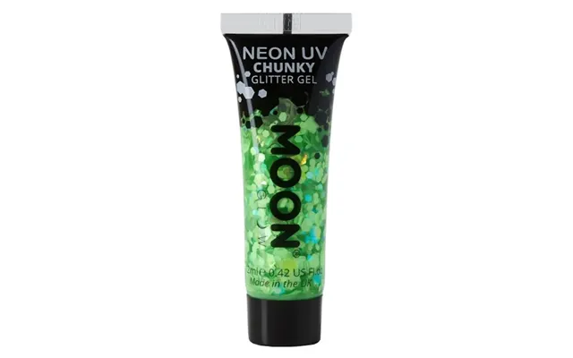 Neon Uv Chunky Glitter Gel Grøn 12 Ml Moon Creations
