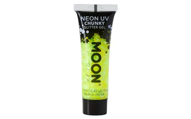 Neon Uv Chunky Glitter Gel Gul 12 Ml Moon Creations