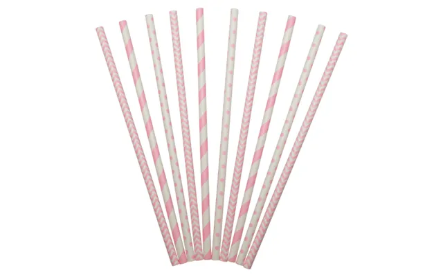 Papir Sugerør Pink Mix 24x