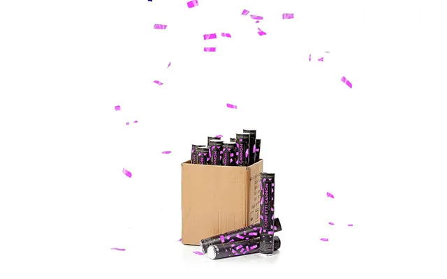 Pink Konfettirør 40 Cm Partyvikings 50x - Metallic Rektangulær