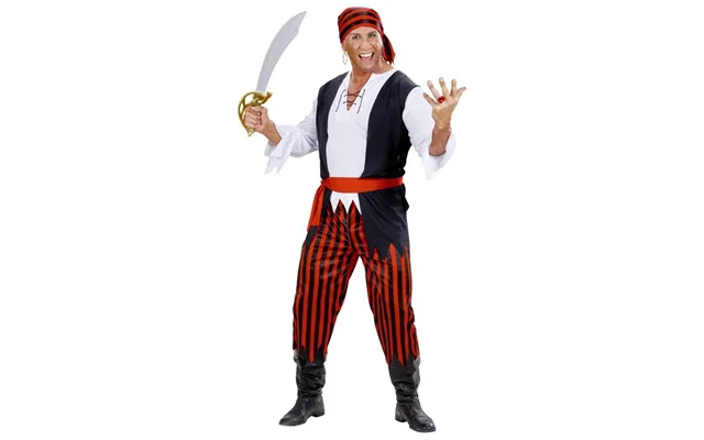 Pirat Kostume Mænd Rød Sort Stribet