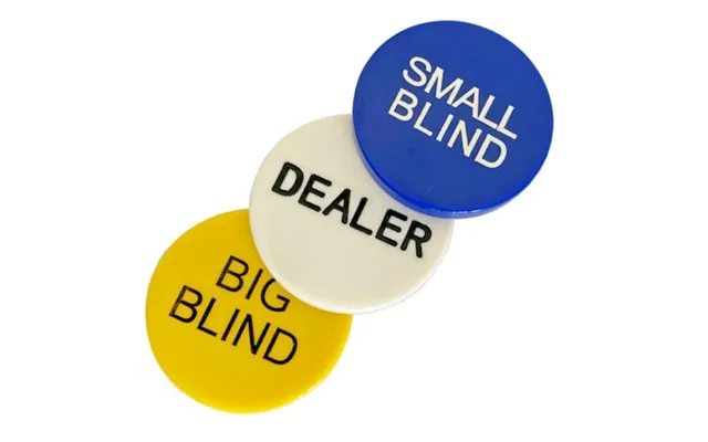Pokersæt Knapper Med Dealer - Small Blind Og Big Blind 3x