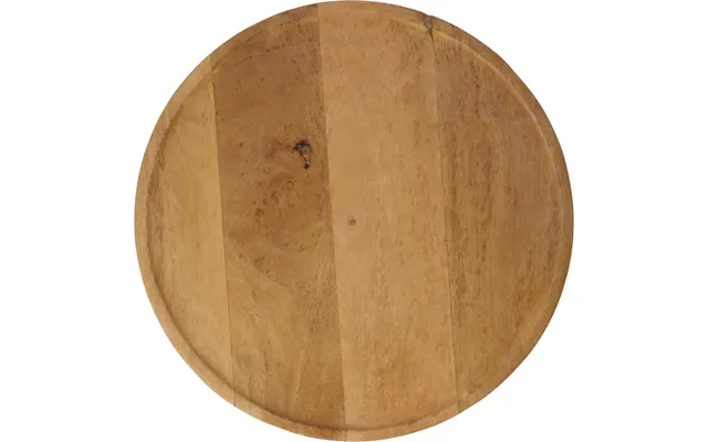 Rundt Serveringsfad I Mangotræ - Ca. Ø 38 Cm