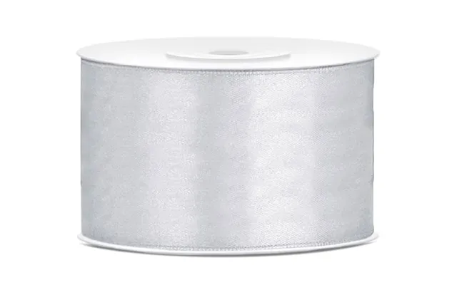 Sølv Farvet Satinbånd - 38 Mm X 25 M
