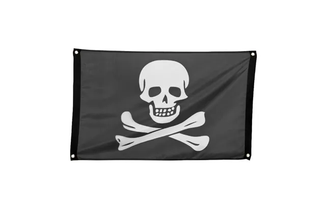 Sort Pirat Banner Med Dødningehoved - 90x60 Cm