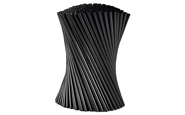 Sugerør Sort 200x6mm Flergang 250x Plastik