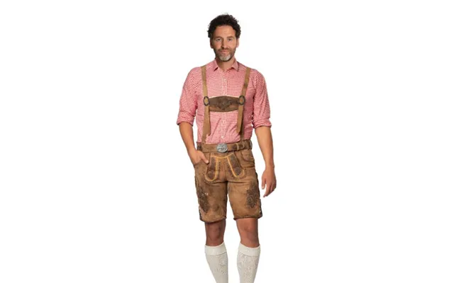 Tyroler Lederhosen Bukser Kort Brun