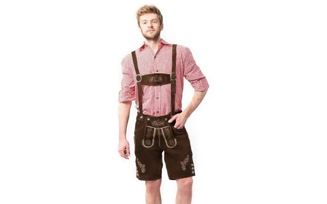Tyroler Lederhosen Bukser Ralf Kort Mørkebrun