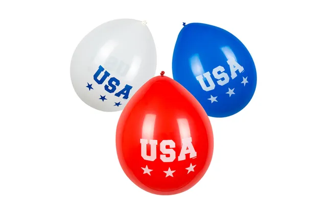 Usa Balloner Rød, Hvid Og Blå 6x - 25 Cm
