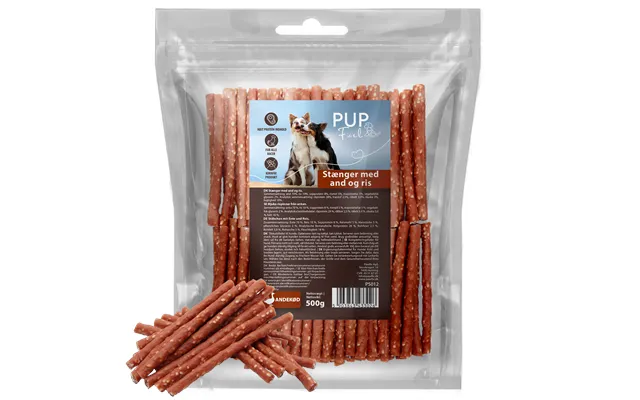 Pupfuel Andestænger Med Ris 500 Gram