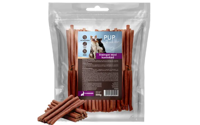 Pupfuel Stænger Med Kaninkød 500 Gram
