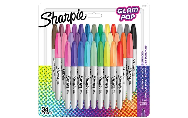 Sharpie Fine Marker 34 Stk Glam Pop