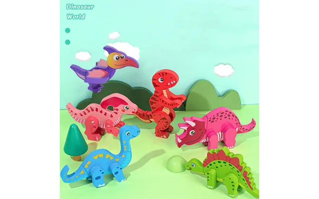 Magnetiske Byg-selv Dinosaurer I Træ - Stegosaurus