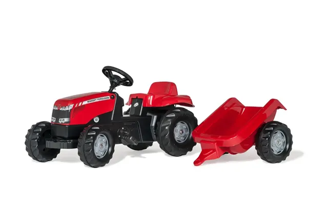 Rolly Kid Massey Ferguson Pedal Traktor Med Trailer