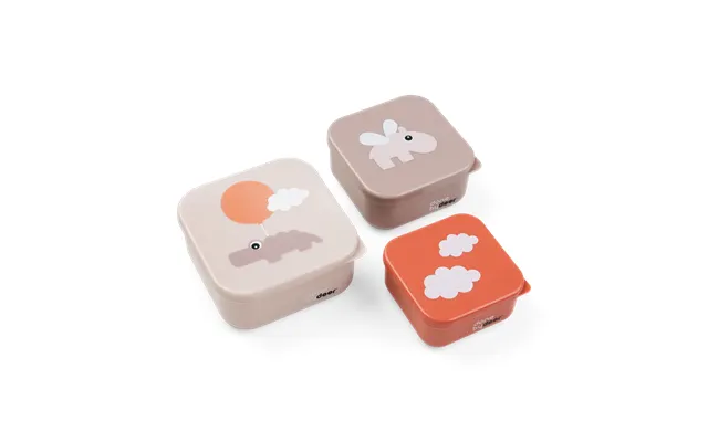 Snack Boks Sæt 3 Stk Happy Clouds - Pudder