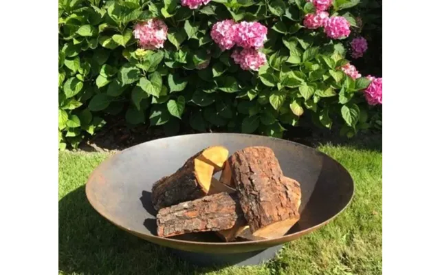 Rundt Bålfad I Cortenstål Uden Kant Og Med Afløbshul