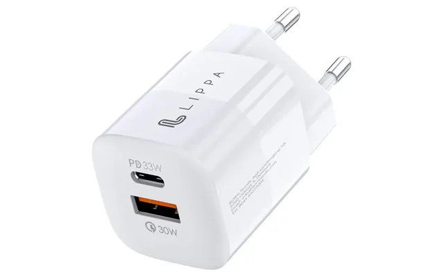 Lippa 33w Usb-c Pd & Usb-a Qc Gan Oplader - Hvid