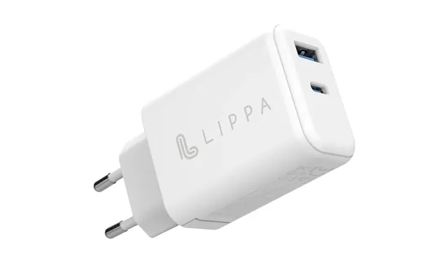 Lippa 65w Usb-c Pd & Usb-a Qc Gan Oplader - Hvid
