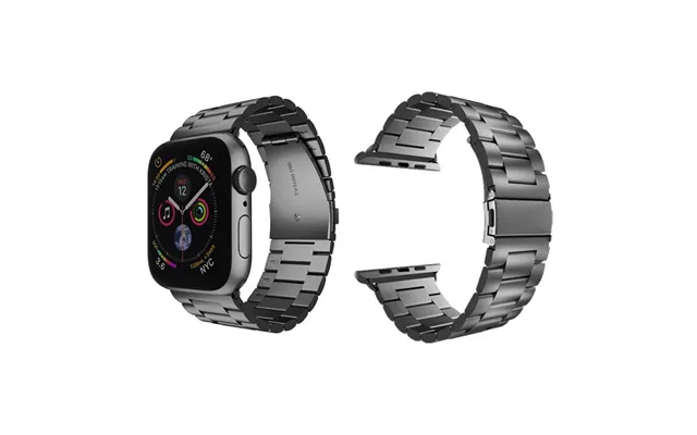 Lippa Apple Watch Urlænke I Rustfri Stål 42 44 45 49 - Sort