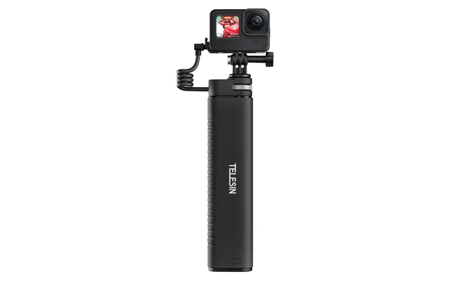 Telesin Genopladelig 0,9m Selfiestang M. Indbygget Powerbank - Gopro Smartphones