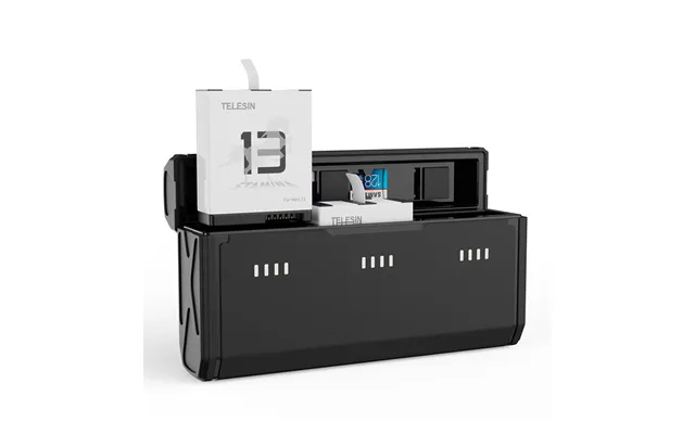 Telesin Pocket Size - 3-slots Opladerboks 2 X Stamina Batteri Kit