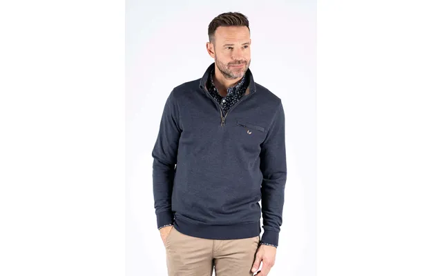 Pre End - Leander Sweat Med Halfzip I Navy