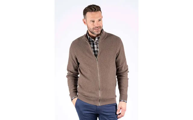 Pre End - Ludvig Stik Cardigan Med Struktur I Sand