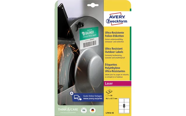 Avery Ultraresistente Udendørs Etiketter - 99,1 X 67,7 Mm