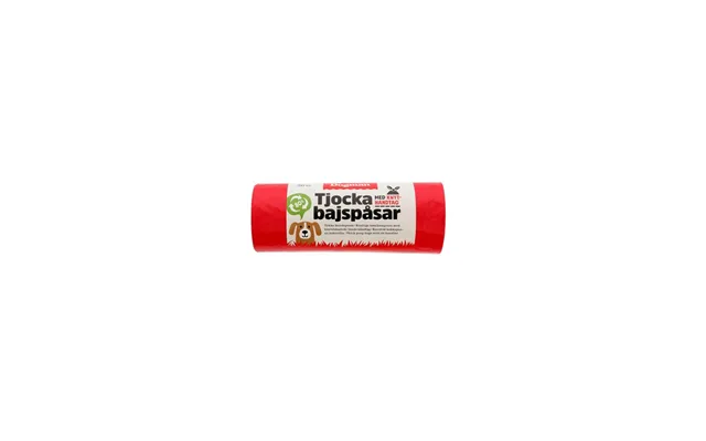 Dogman Tykke Hundeposer Med Bindehåndtag Rød 50-pak
