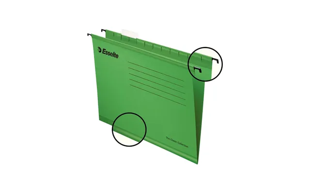 Esselte Hængemappe Classic Forstærket Folio 25 Grøn