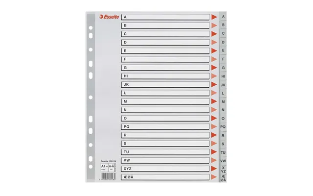 Esselte Register Pp A4 Maxi A-å Grå