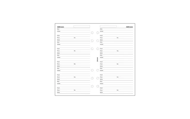 Filofax Contacts Refill - Personal