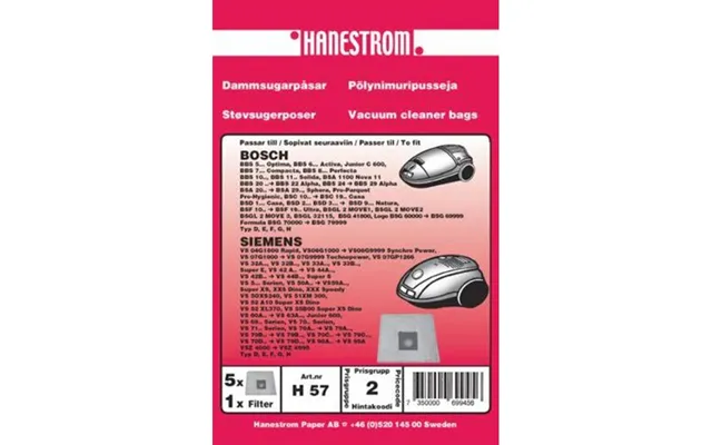 Hanestroem Vacuum Cleaner Bags