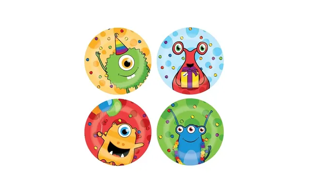 Haza Witbaard Monster Party Plates 8 Pcs.