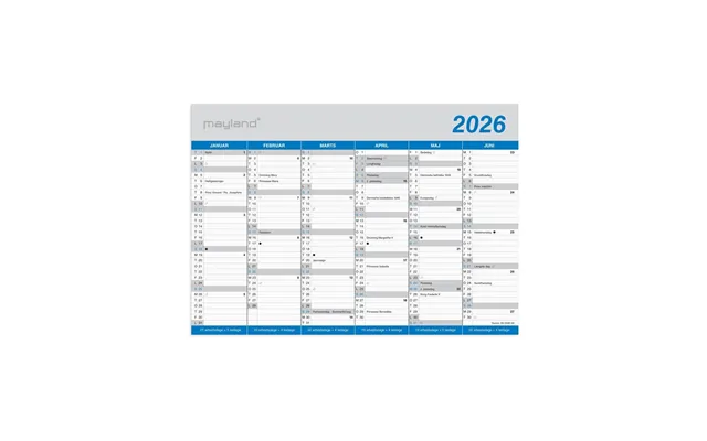 Mayland Kontorkalender Klassisk A4 2026