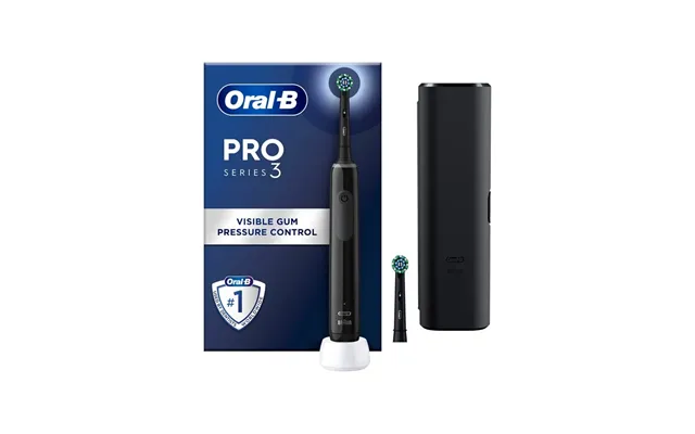 Oral-b Eltandbørste Pro 3 3500 Black Edition Extra Ca Black Brush Head Travel Case