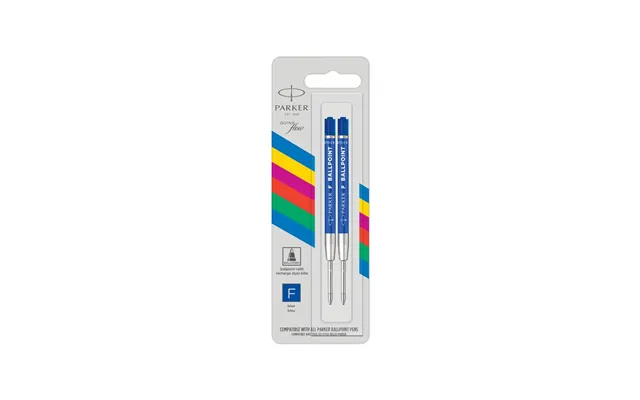 Parker Ballpoint Pen Refills Fin Spids Blåt Quinkflow-blæk 2 Stk