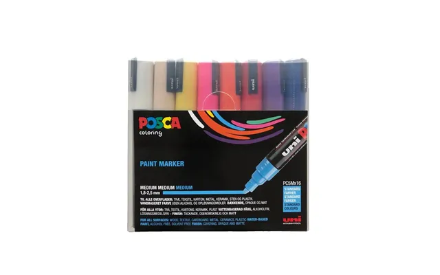 Posca Marker Sæt Pc-5m - 16 Ass. Standard Farver